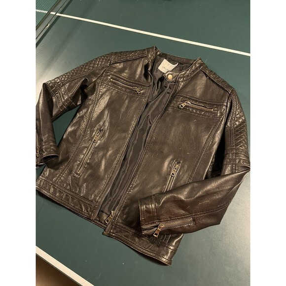 Lika Rulla Collection Kids Youth Faux Leather Jacket Coat Sz 11/12 Zipper Brown - Picture 2 of 7